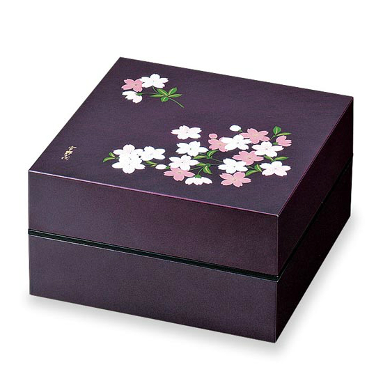 お重・お弁当箱　お弁当箱　宇野千代　オードブル重　2段　あけぼの桜　紫